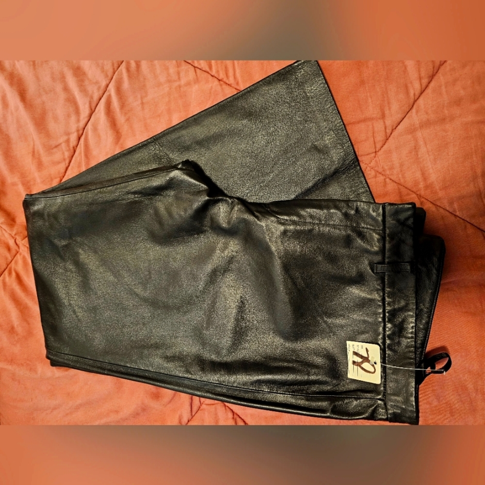 Black leather pants